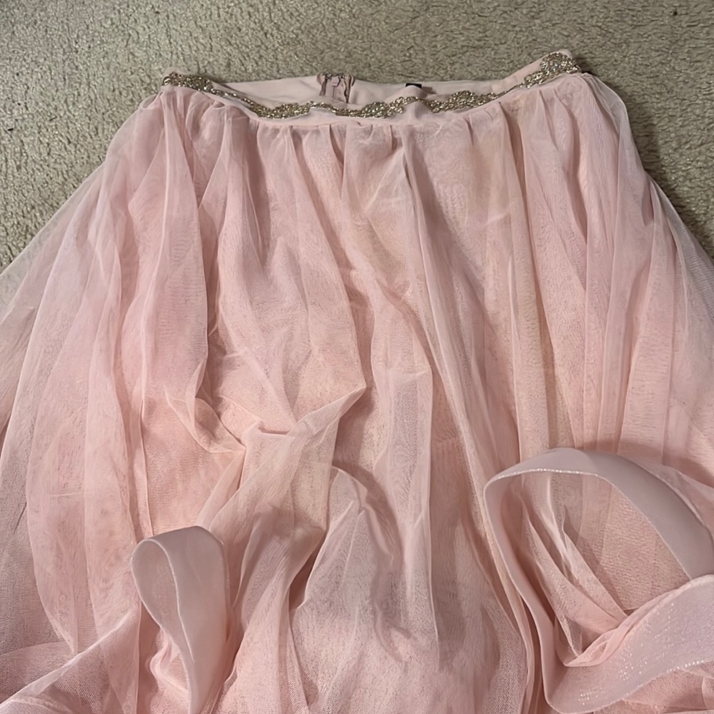 Pink, two piece, formal prom homecoming dress
